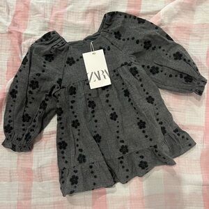 Zara Grey Dress with Flowers